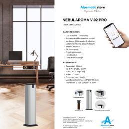Ficha técnica del Nebularoma V02 PRO - Especificaciones y detalles técnicos del ambientador
